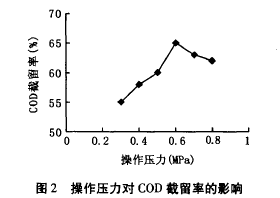 納濾膜，廢水滲透液，COD，去除效果